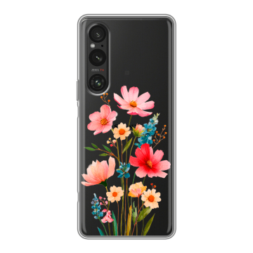 Силиконовый чехол на Sony Xperia 1 V с принтом Цветы Силиконовый чехол на Sony Xperia 1 V с принтом Цветы
