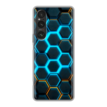 Силиконовый чехол на Sony Xperia 1 V с принтом Неоновые соты Силиконовый чехол на Sony Xperia 1 V с принтом Неоновые соты