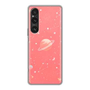 Силиконовый чехол на Sony Xperia 1 V с принтом Розовый космос Силиконовый чехол на Sony Xperia 1 V с принтом Розовый космос