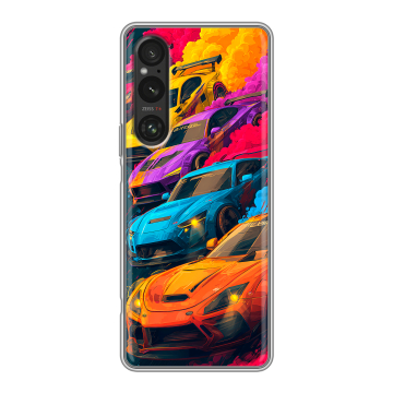Силиконовый чехол на Sony Xperia 1 V с принтом Тачки Силиконовый чехол на Sony Xperia 1 V с принтом Тачки