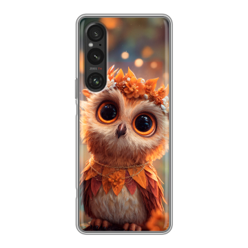 Силиконовый чехол на Sony Xperia 1 V с принтом Милая сова Силиконовый чехол на Sony Xperia 1 V с принтом Милая сова
