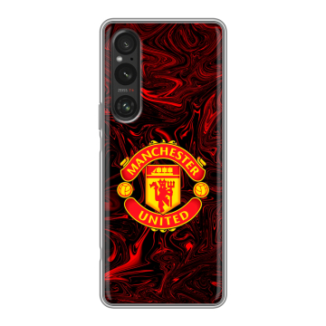 Силиконовый чехол на Sony Xperia 1 V с принтом Manchester United Силиконовый чехол на Sony Xperia 1 V с принтом Manchester United