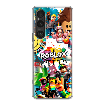 Силиконовый чехол на Sony Xperia 1 V с принтом Roblox Роблокс