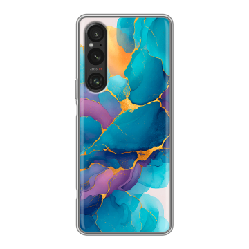 Силиконовый чехол на Sony Xperia 1 V с принтом Мрамор блестки Силиконовый чехол на Sony Xperia 1 V с принтом Мрамор блестки