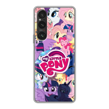 Силиконовый чехол на Sony Xperia 1 V с принтом My little pony Дружба чудо Силиконовый чехол на Sony Xperia 1 V с принтом My little pony Дружба чудо