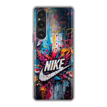 Силиконовый чехол на Sony Xperia 1 V с принтом Nike Найк Силиконовый чехол на Sony Xperia 1 V с принтом Nike Найк