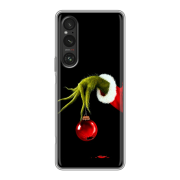 Силиконовый чехол на Sony Xperia 1 V с принтом Новый год Гринч Силиконовый чехол на Sony Xperia 1 V с принтом Новый год Гринч