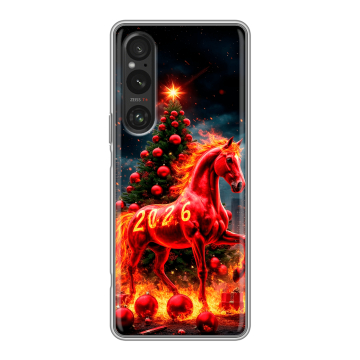 Силиконовый чехол на Sony Xperia 1 V с принтом Новый год Силиконовый чехол на Sony Xperia 1 V с принтом Новый год