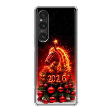 Силиконовый чехол на Sony Xperia 1 V с принтом Новый год Силиконовый чехол на Sony Xperia 1 V с принтом Новый год
