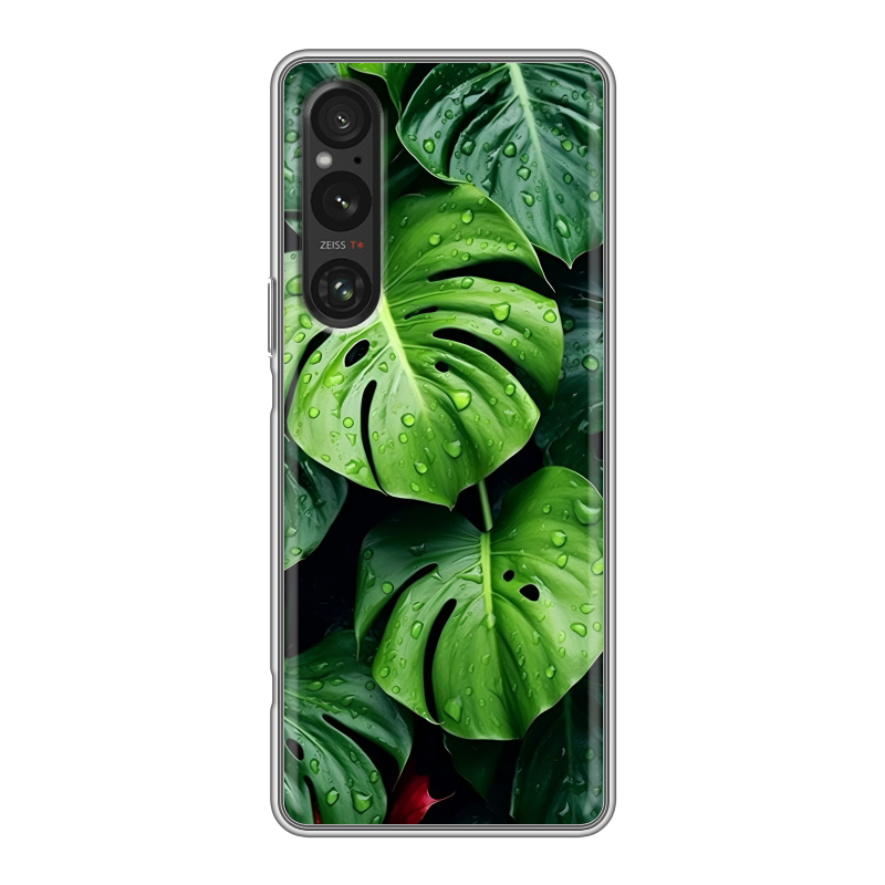 Силиконовый чехол на Sony Xperia 1 V с принтом Листья Силиконовый чехол на Sony Xperia 1 V с принтом Листья