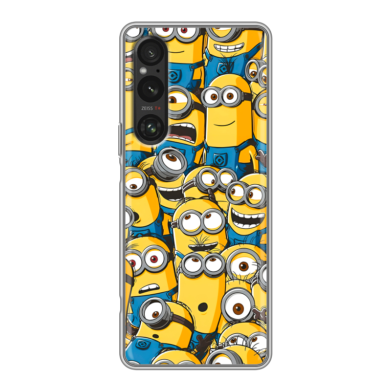 Силиконовый противоударный чехол на Sony Xperia 1 V с принтом Миньоны Силиконовый противоударный чехол на Sony Xperia 1 V с принтом Миньоны