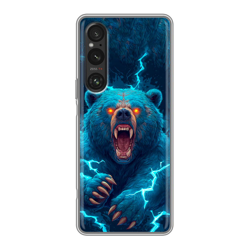 Силиконовый чехол на Sony Xperia 1 V с принтом Медведь Силиконовый чехол на Sony Xperia 1 V с принтом Медведь