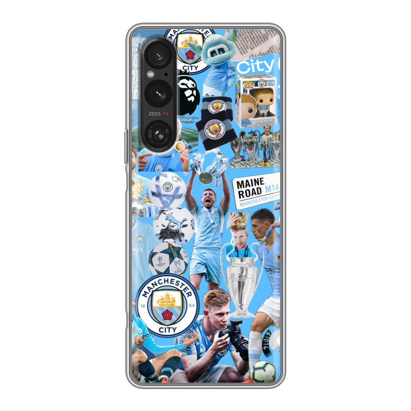 Силиконовый чехол на Sony Xperia 1 V с принтом Man City Манчестер Сити Силиконовый чехол на Sony Xperia 1 V с принтом Man City Манчестер Сити