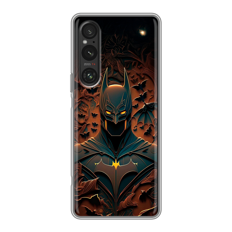 Силиконовый чехол на Sony Xperia 1 V с принтом Batman Бэтмен Силиконовый чехол на Sony Xperia 1 V с принтом Batman Бэтмен