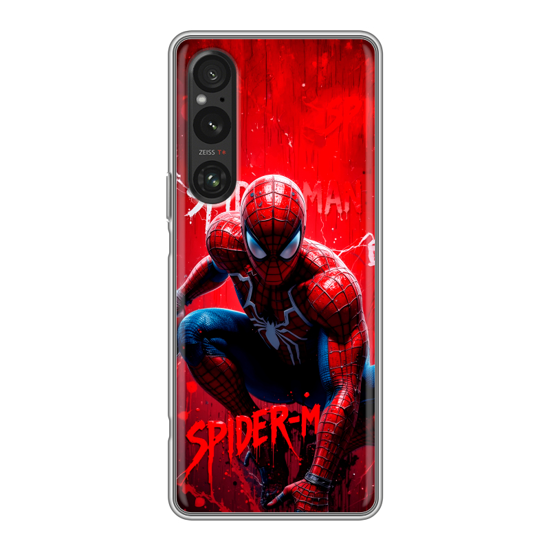 Силиконовый чехол на Sony Xperia 1 V с принтом Spiderman Человек паук Силиконовый чехол на Sony Xperia 1 V с принтом Spiderman Человек паук