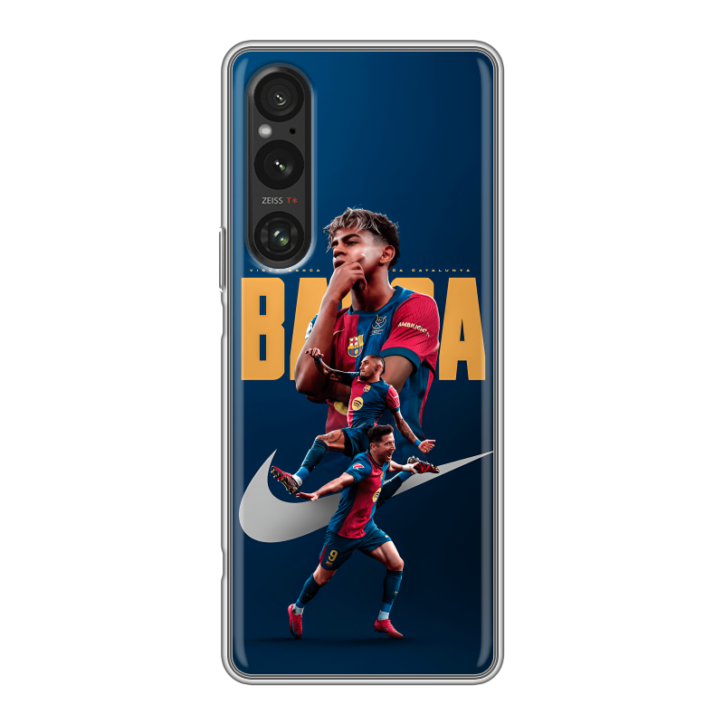 Силиконовый чехол на Sony Xperia 1 V с принтом Барселона Barca Yamal Силиконовый чехол на Sony Xperia 1 V с принтом Барселона Barca Yamal