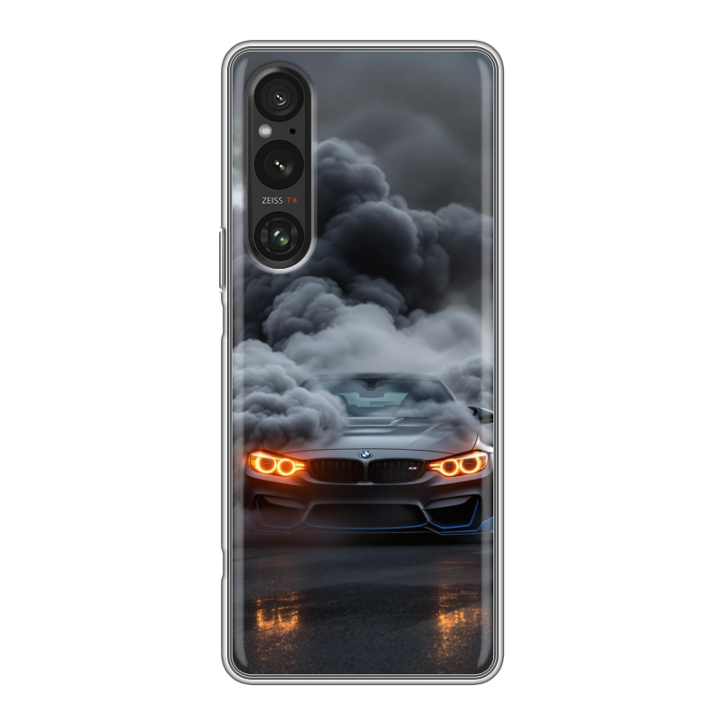 Силиконовый чехол на Sony Xperia 1 V с принтом BMW БМВ Силиконовый чехол на Sony Xperia 1 V с принтом BMW БМВ