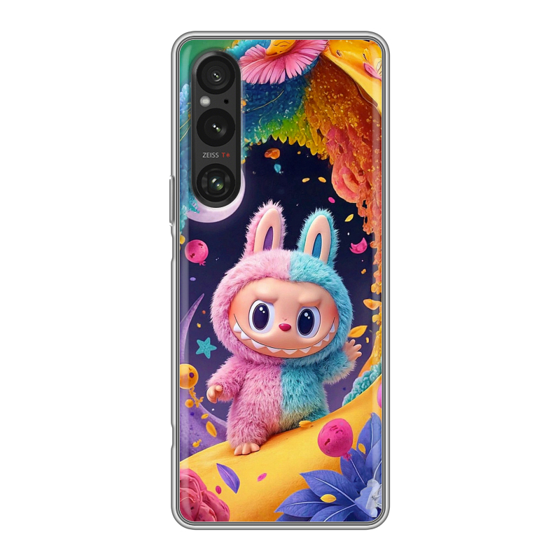 Силиконовый противоударный чехол на Sony Xperia 1 V с принтом Labubu Лабубу Силиконовый противоударный чехол на Sony Xperia 1 V с принтом Labubu Лабубу
