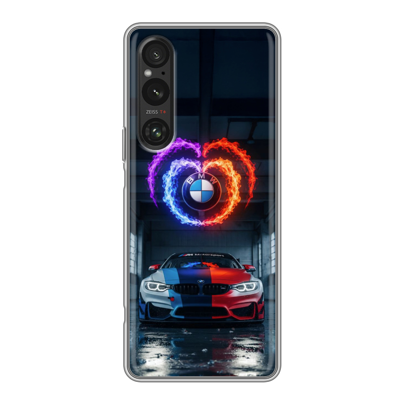 Силиконовый противоударный чехол на Sony Xperia 1 V с принтом BMW БМВ Силиконовый противоударный чехол на Sony Xperia 1 V с принтом BMW БМВ