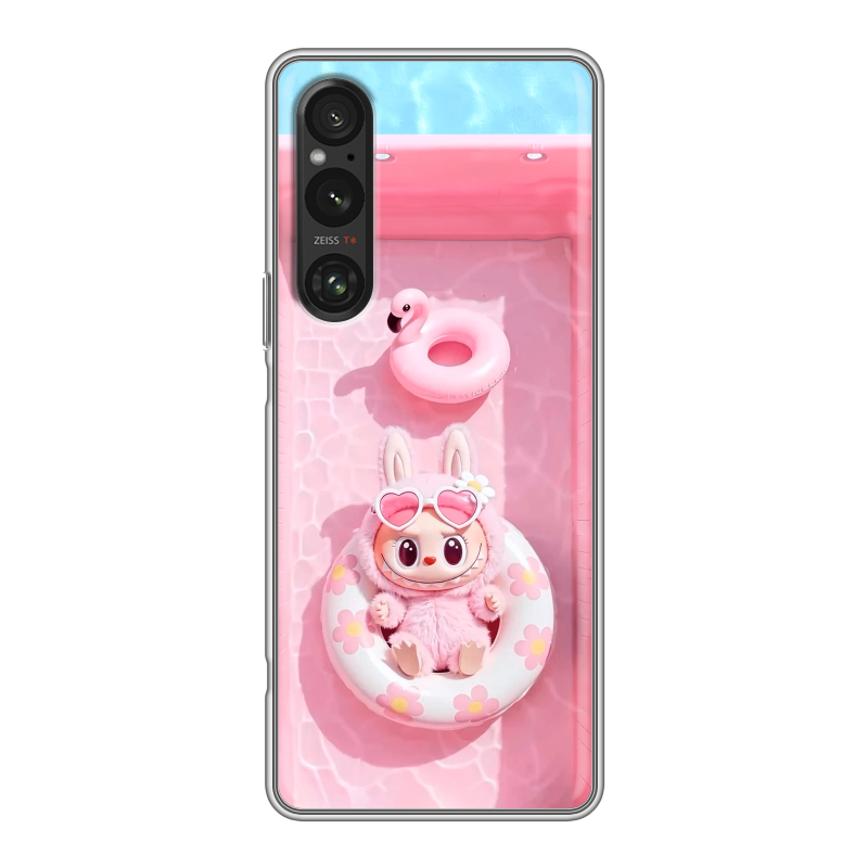Силиконовый противоударный чехол на Sony Xperia 1 V с принтом Labubu Лабубу Силиконовый противоударный чехол на Sony Xperia 1 V с принтом Labubu Лабубу
