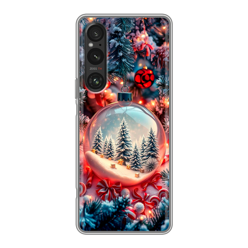 Силиконовый чехол на Sony Xperia 1 V с принтом Новый год Силиконовый чехол на Sony Xperia 1 V с принтом Новый год