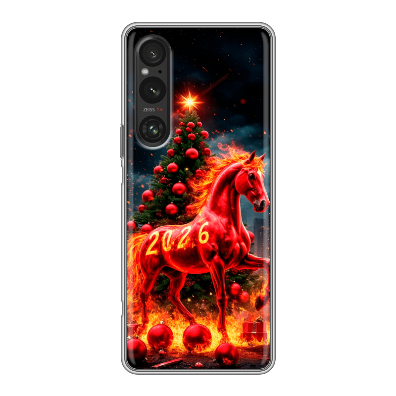 Силиконовый чехол на Sony Xperia 1 V с принтом Новый год Силиконовый чехол на Sony Xperia 1 V с принтом Новый год