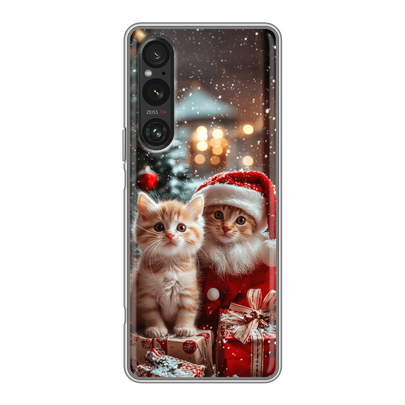 Силиконовый чехол на Sony Xperia 1 V с принтом Новый год Силиконовый чехол на Sony Xperia 1 V с принтом Новый год