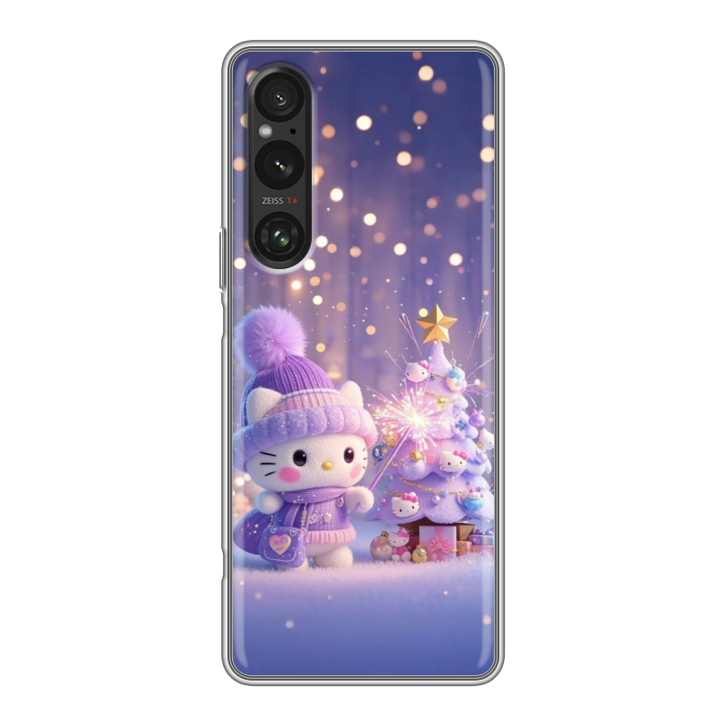 Силиконовый чехол на Sony Xperia 1 V с принтом Новый год Силиконовый чехол на Sony Xperia 1 V с принтом Новый год