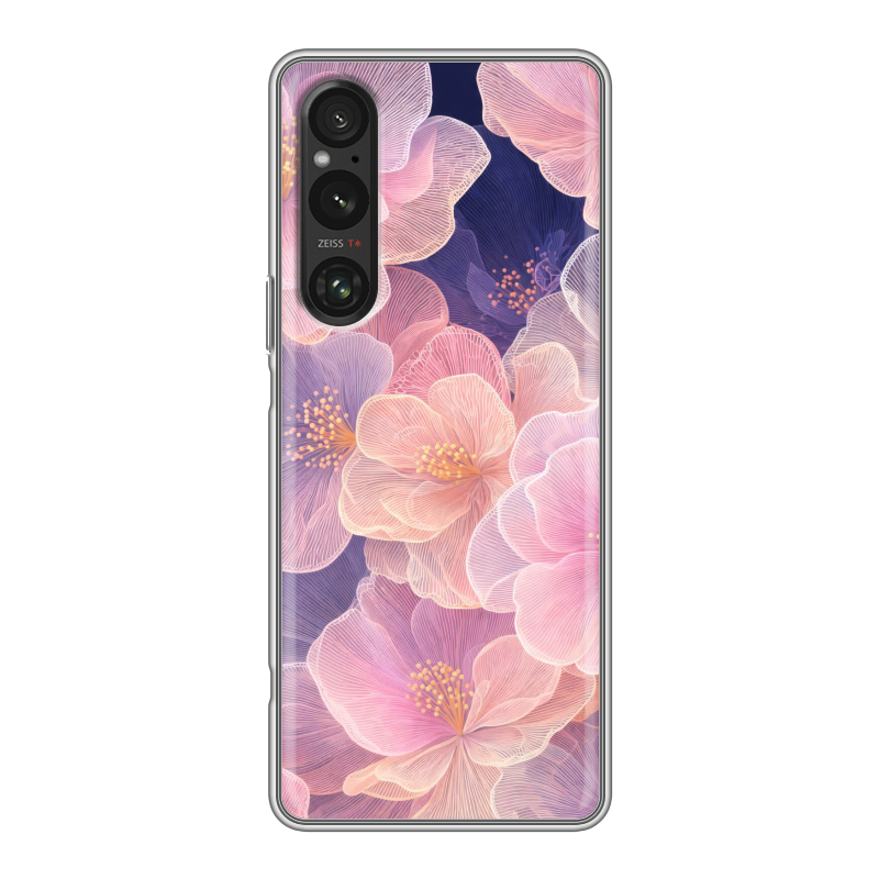 Силиконовый противоударный чехол на Sony Xperia 1 V с принтом женский Силиконовый противоударный чехол на Sony Xperia 1 V с принтом женский