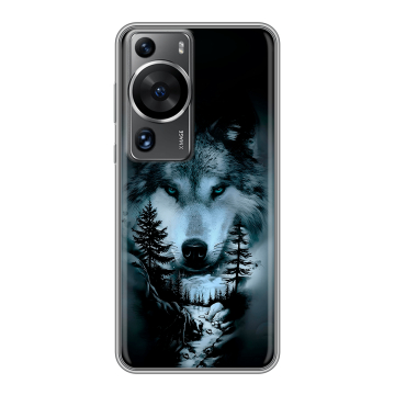 Силиконовый чехол на Huawei P60 с принтом Лесной волк Силиконовый чехол на Huawei P60 с принтом Лесной волк