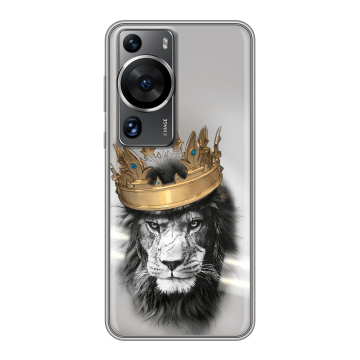 Силиконовый чехол на Huawei P60 с принтом Лев с короной Силиконовый чехол на Huawei P60 с принтом Лев с короной