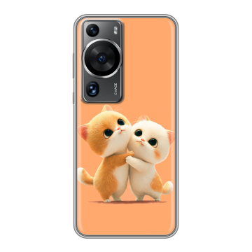 Силиконовый чехол на Huawei P60 с принтом Милые котики Силиконовый чехол на Huawei P60 с принтом Милые котики