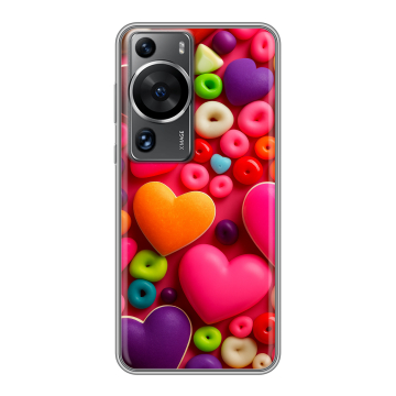 Силиконовый чехол на Huawei P60 с принтом Сердечки Силиконовый чехол на Huawei P60 с принтом Сердечки