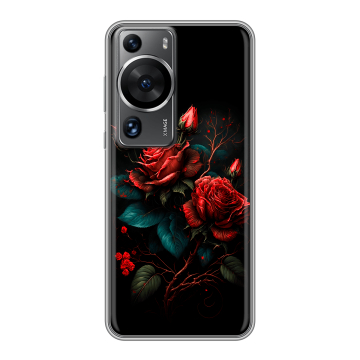 Силиконовый чехол на Huawei P60 с принтом Розы красные Силиконовый чехол на Huawei P60 с принтом Розы красные
