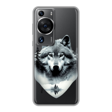 Силиконовый чехол на Huawei P60 с принтом Волк в лесу Силиконовый чехол на Huawei P60 с принтом Волк в лесу