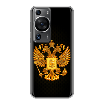 Силиконовый чехол на Huawei P60 с принтом Герб России желтый Силиконовый чехол на Huawei P60 с принтом Герб России желтый