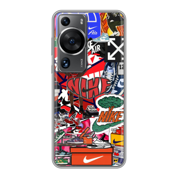 Силиконовый чехол на Huawei P60 с принтом Найк Nike яркий