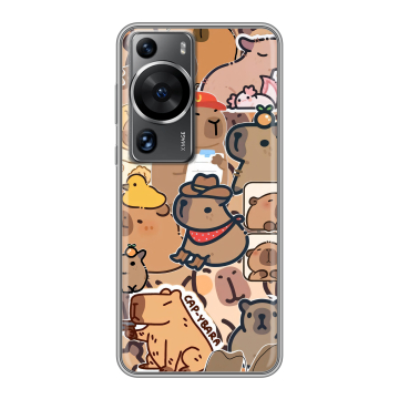 Силиконовый чехол на Huawei P60 с принтом капибара