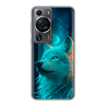 Силиконовый чехол на Huawei P60 с принтом бабочки саккура