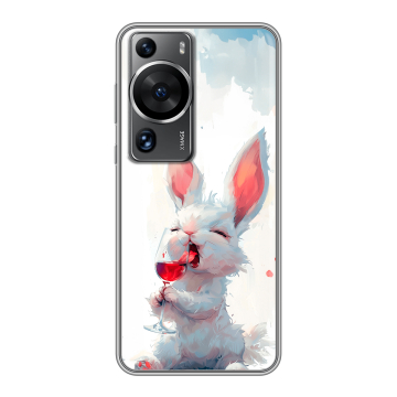 Силиконовый чехол на Huawei P60 с принтом кролик зайчик