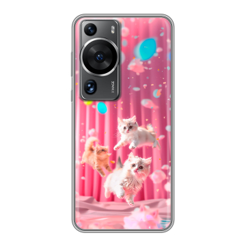 Силиконовый чехол на Huawei P60 с принтом милые котики Силиконовый чехол на Huawei P60 с принтом милые котики