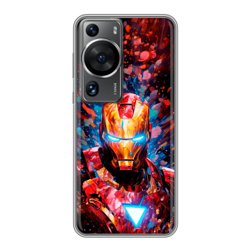 Силиконовый чехол на Huawei P60 с принтом Железный человек Ironman