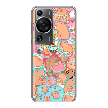 Силиконовый чехол на Huawei P60 с принтом капибары
