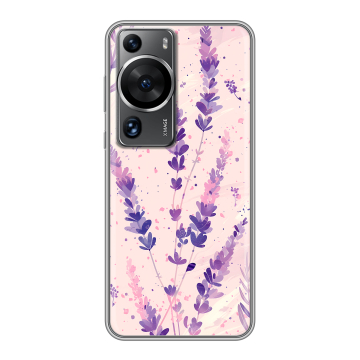 Силиконовый чехол на Huawei P60 с принтом цветы лаванда