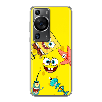 Силиконовый чехол на Huawei P60 с принтом Спанч боб Спанчбоб
