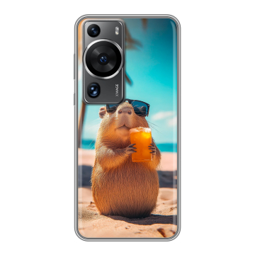 Силиконовый чехол на Huawei P60 с принтом Капибара