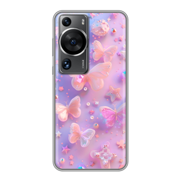 Силиконовый чехол на Huawei P60 с принтом Бабочки