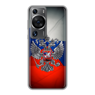 Силиконовый чехол на Huawei P60 с принтом Флаг России Силиконовый чехол на Huawei P60 с принтом Флаг России