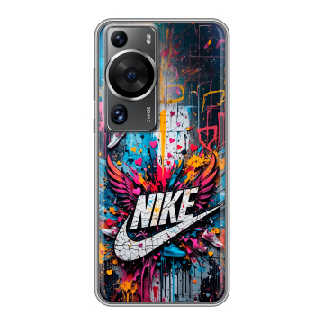Силиконовый чехол на Huawei P60 с принтом Nike Найк