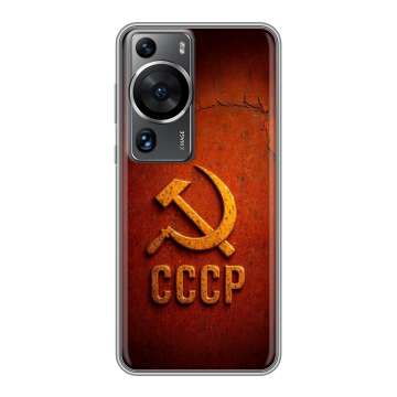 Силиконовый чехол на Huawei P60 с принтом Флаг Герб СССР